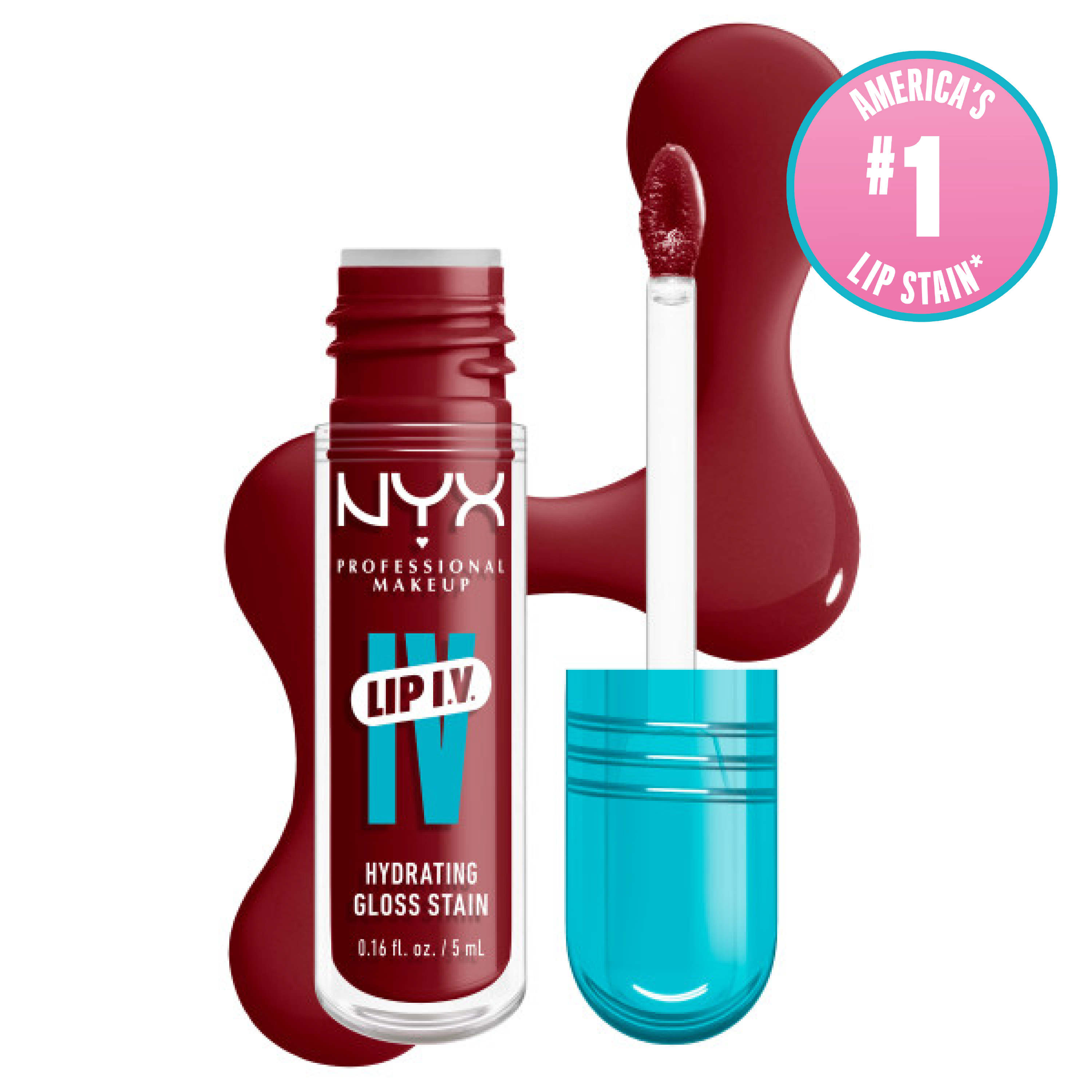 NYX Professional Makeup Lip Iv Hydrating Lip Gloss Stain - Long-Lasting Lip Stain Cranberry Splash $12
